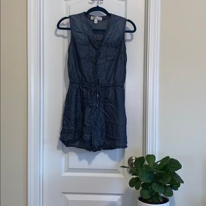 Blue romper.